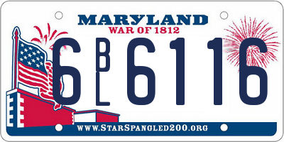 MD license plate 6BL6116