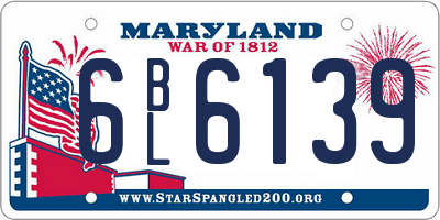 MD license plate 6BL6139