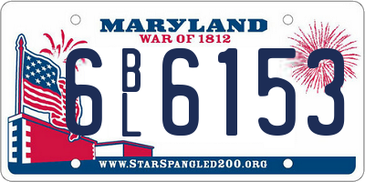 MD license plate 6BL6153