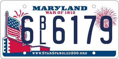 MD license plate 6BL6179