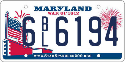 MD license plate 6BL6194