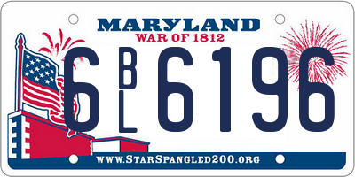 MD license plate 6BL6196