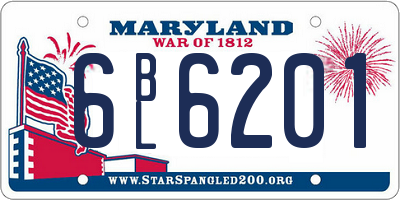 MD license plate 6BL6201