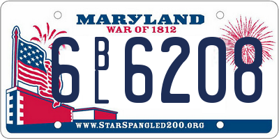 MD license plate 6BL6208