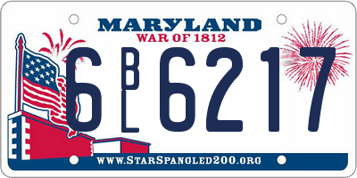 MD license plate 6BL6217