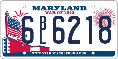 MD license plate 6BL6218