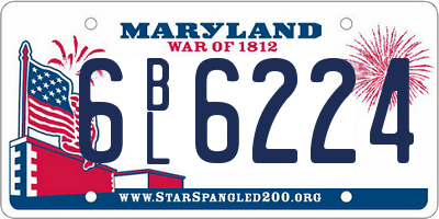 MD license plate 6BL6224