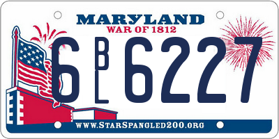 MD license plate 6BL6227