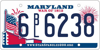 MD license plate 6BL6238