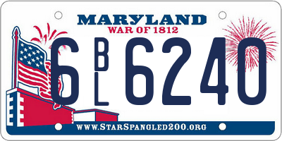 MD license plate 6BL6240
