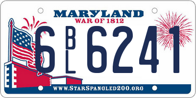 MD license plate 6BL6241