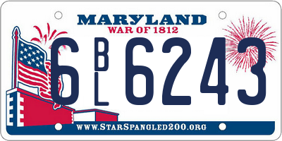 MD license plate 6BL6243