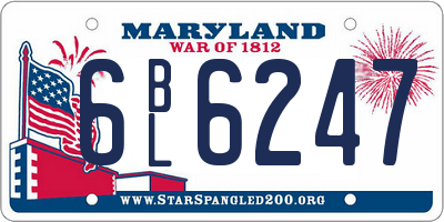 MD license plate 6BL6247