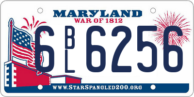 MD license plate 6BL6256