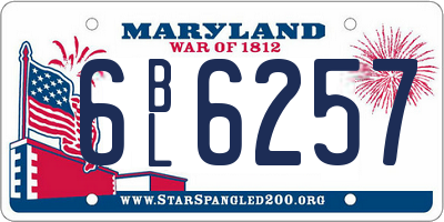 MD license plate 6BL6257