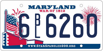 MD license plate 6BL6260