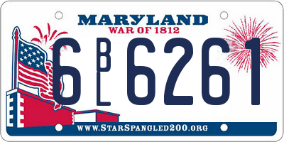 MD license plate 6BL6261