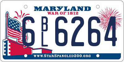 MD license plate 6BL6264
