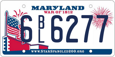 MD license plate 6BL6277