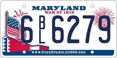MD license plate 6BL6279