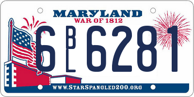 MD license plate 6BL6281