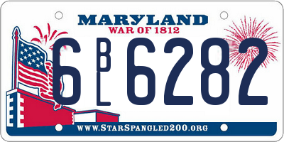 MD license plate 6BL6282