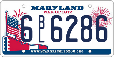 MD license plate 6BL6286
