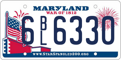 MD license plate 6BL6330