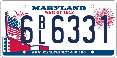 MD license plate 6BL6331