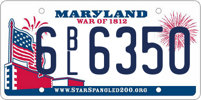 MD license plate 6BL6350