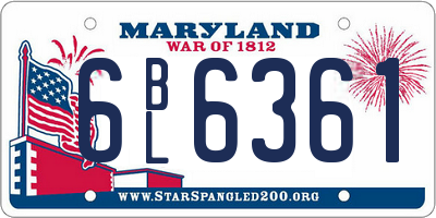 MD license plate 6BL6361