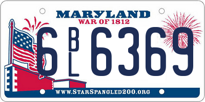 MD license plate 6BL6369