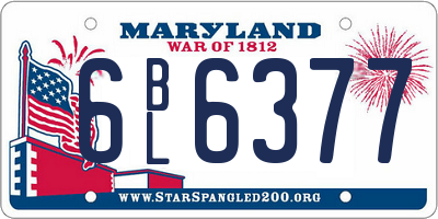 MD license plate 6BL6377