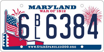MD license plate 6BL6384