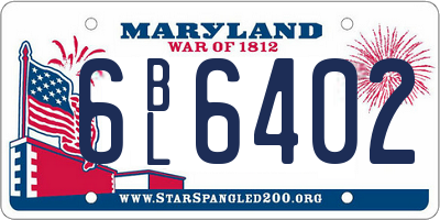 MD license plate 6BL6402