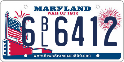 MD license plate 6BL6412