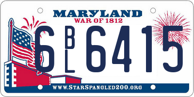 MD license plate 6BL6415