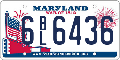 MD license plate 6BL6436