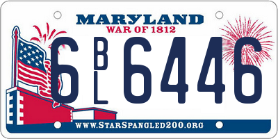 MD license plate 6BL6446