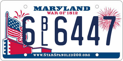 MD license plate 6BL6447