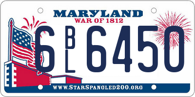 MD license plate 6BL6450