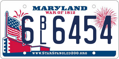 MD license plate 6BL6454