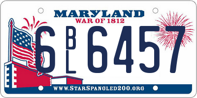 MD license plate 6BL6457