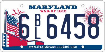 MD license plate 6BL6458