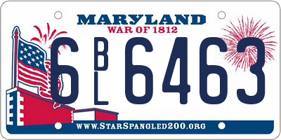 MD license plate 6BL6463