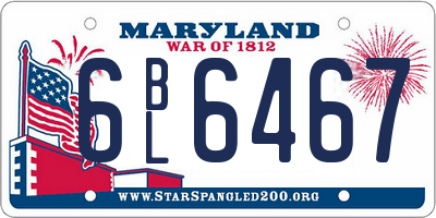 MD license plate 6BL6467