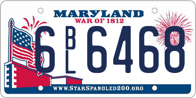 MD license plate 6BL6468