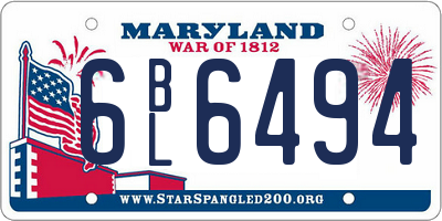 MD license plate 6BL6494