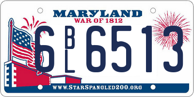 MD license plate 6BL6513