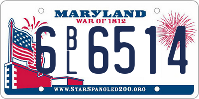 MD license plate 6BL6514